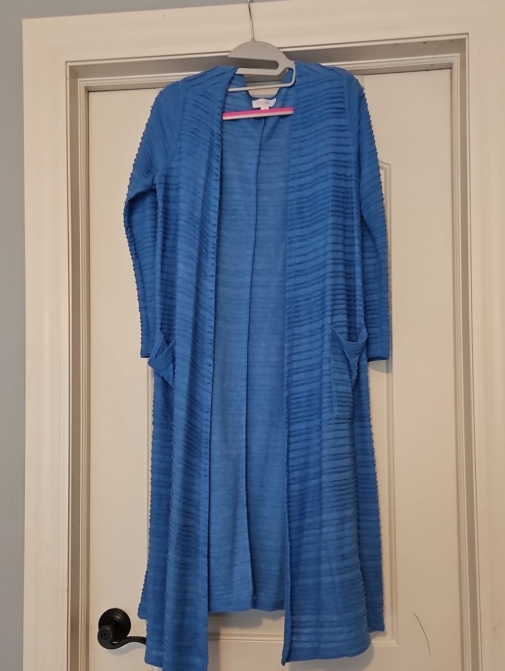 LuLaRoe Blue Ribbed Long Cardigan